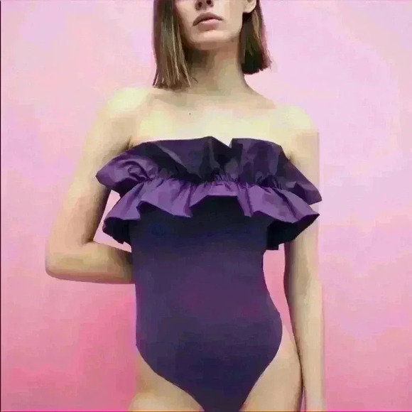 NWT Zara Ruffle Swimsuit- Sold Out Everywhere 💜 - Picture 2 of 9